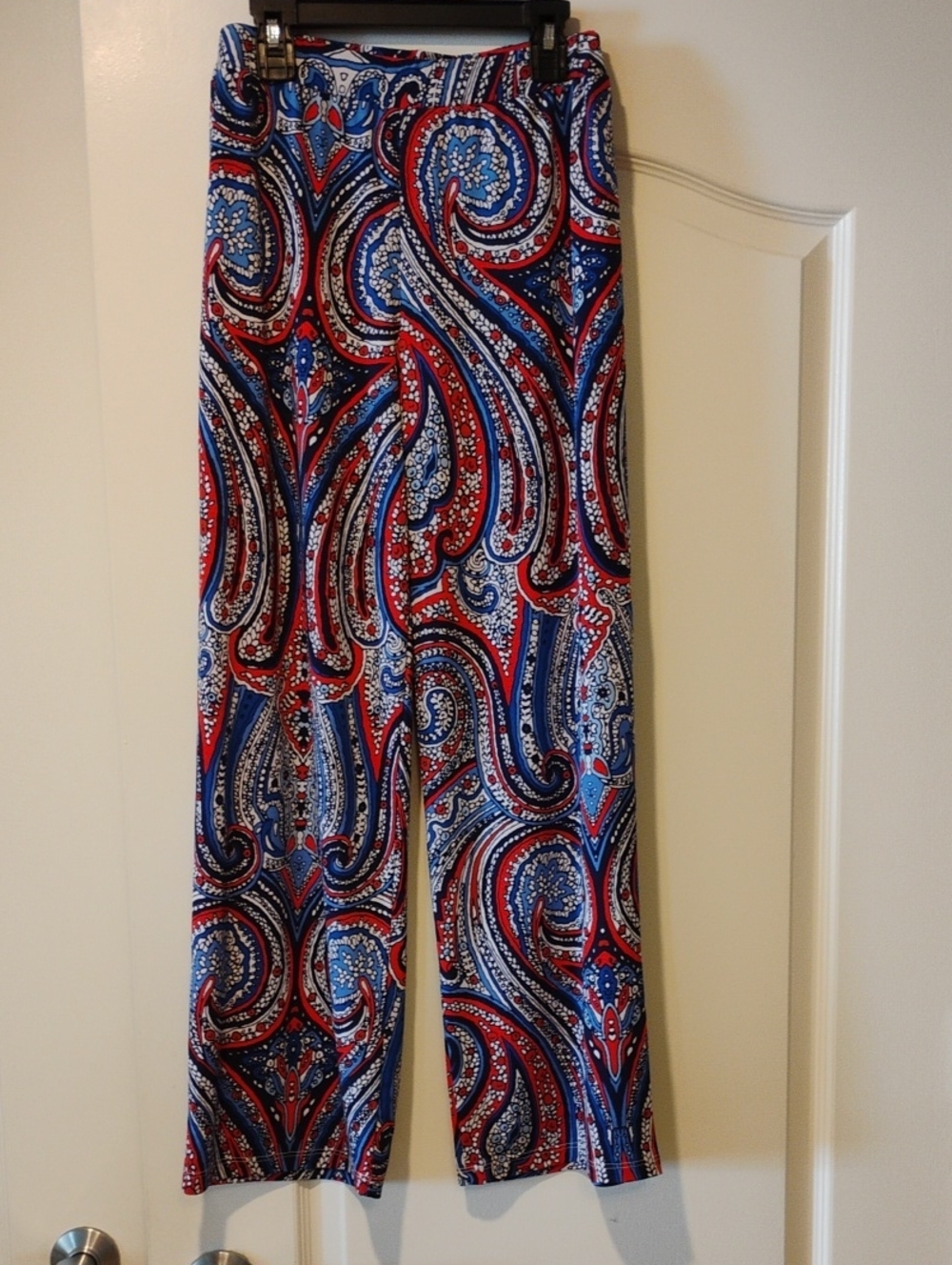 Cha Cha Vente Women's Red White & Blue Paisley Wide-Leg Pants